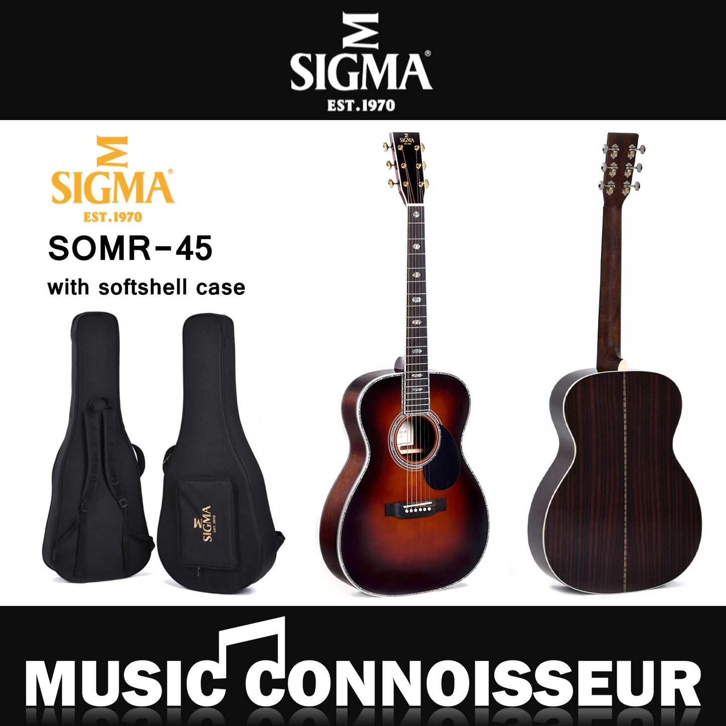 Sigma SOMR-45 Acoustic Guitar W/CASE