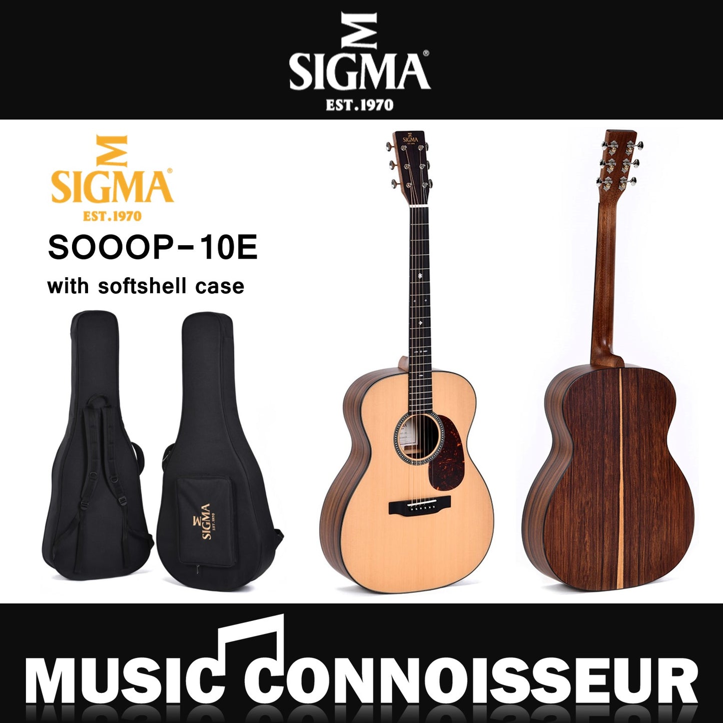 Sigma SOOOP-10E Acoustic Guitar W/CASE