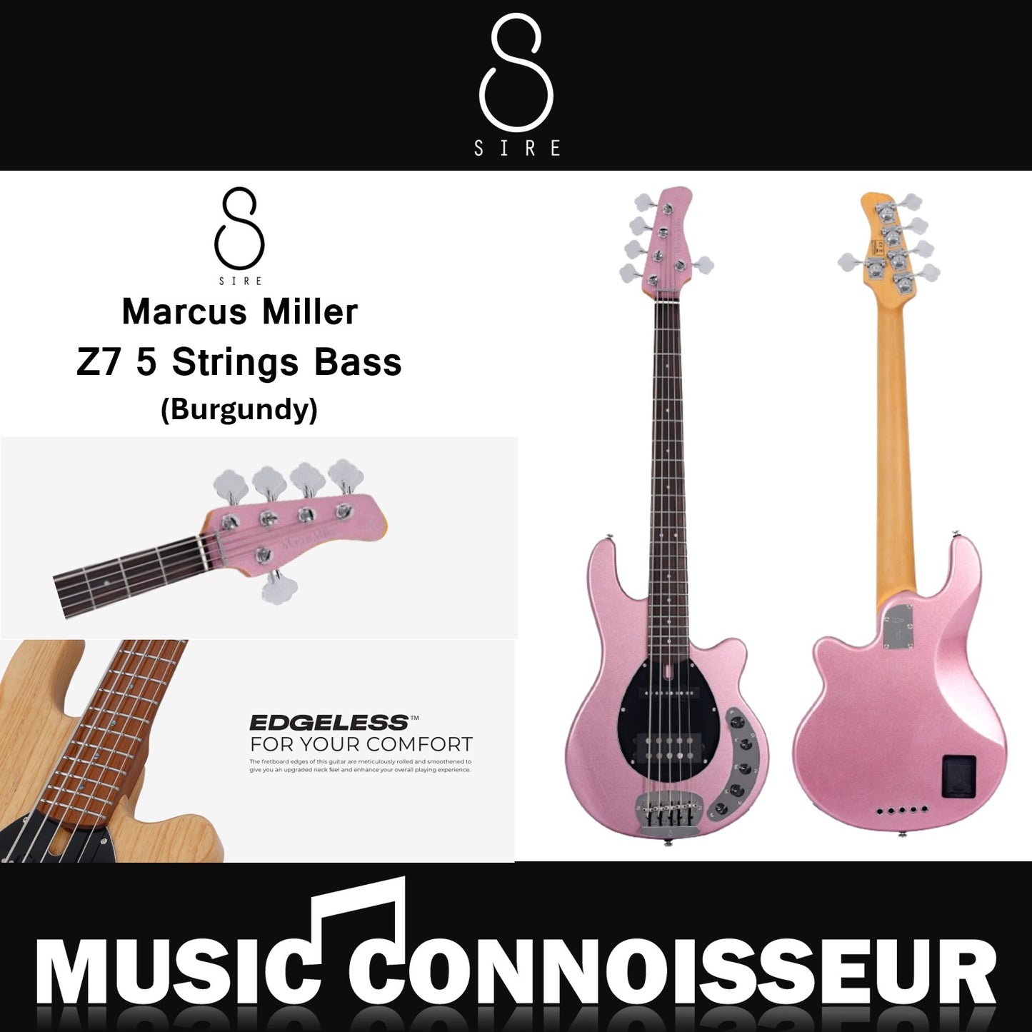 Sire Marcus Miller Z7 5 Strings Bass (Burgundy)