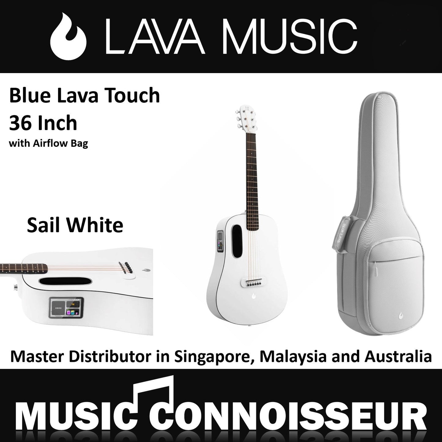 Blue Lava 36" Smart Guitar(Sail White)