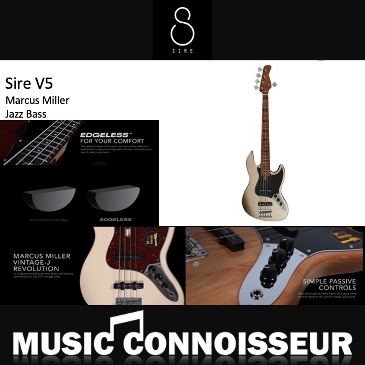 Sire Marcus Miller V5 Alder 5 Strings Bass (2nd Gen - Champagne Gold Metallic)