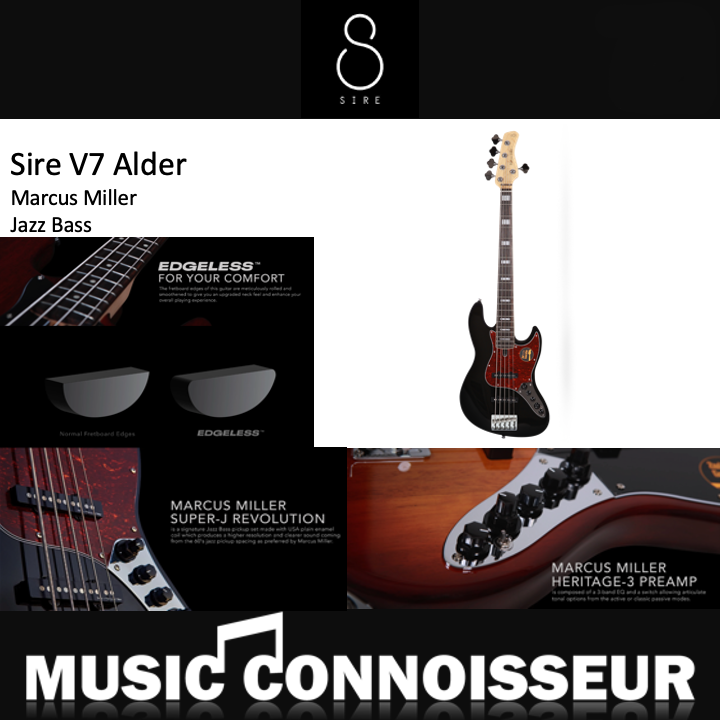 Sire Marcus Miller V7 Alder 5 Strings Bass (2nd Gen - Black)