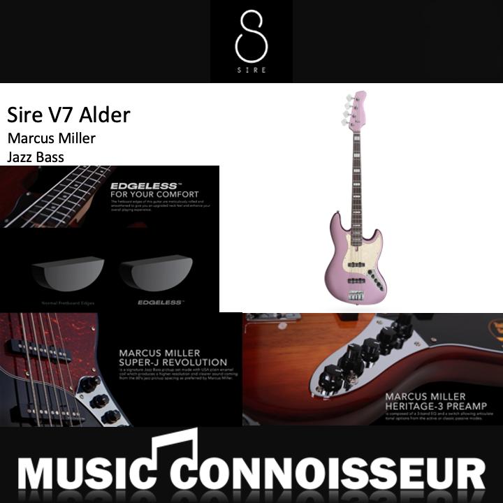 Sire Marcus Miller V7 Alder 4 Strings Bass (2nd Gen - Burgundy)
