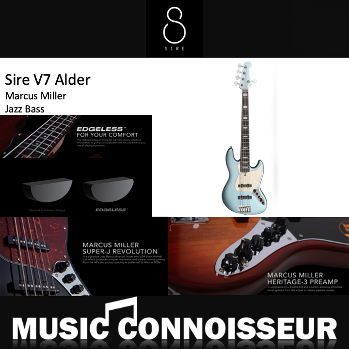 Sire Marcus Miller V7 Alder 5 Strings Bass (2nd Gen - Lake Placid Blue)