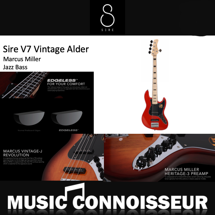 Sire Marcus Miller V7 Vintage Alder 5 Strings Bass (2nd Gen - Bright Metallic Red)