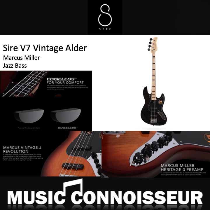 Sire Marcus Miller V7 Vintage Alder 4 Strings Bass (2nd Gen - Black)