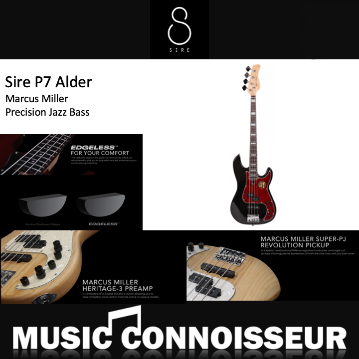 Sire Marcus Miller P7 Alder 4 Strings Bass (2nd Gen - Black)