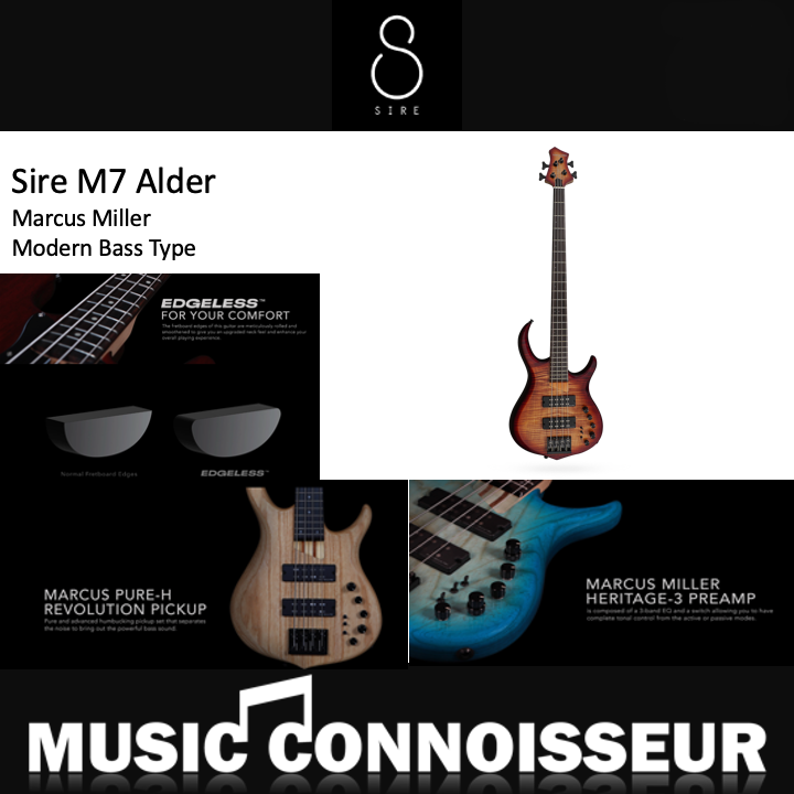 Sire Marcus Miller M7 Alder 4 Strings Bass (2nd Gen - Brown Sunburst - Satin)