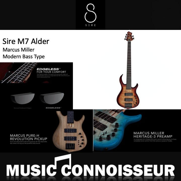 Sire Marcus Miller M7 Alder 5 Strings Bass (2nd Gen - Brown Sunburst - Satin)