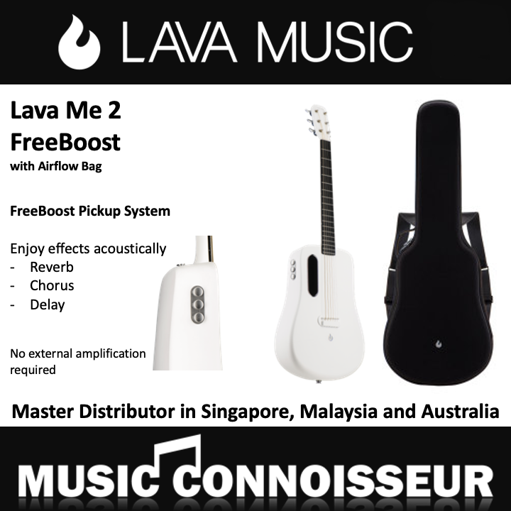 Lava Me 2 Carbon Composite Guitar with Freeboost System (White)