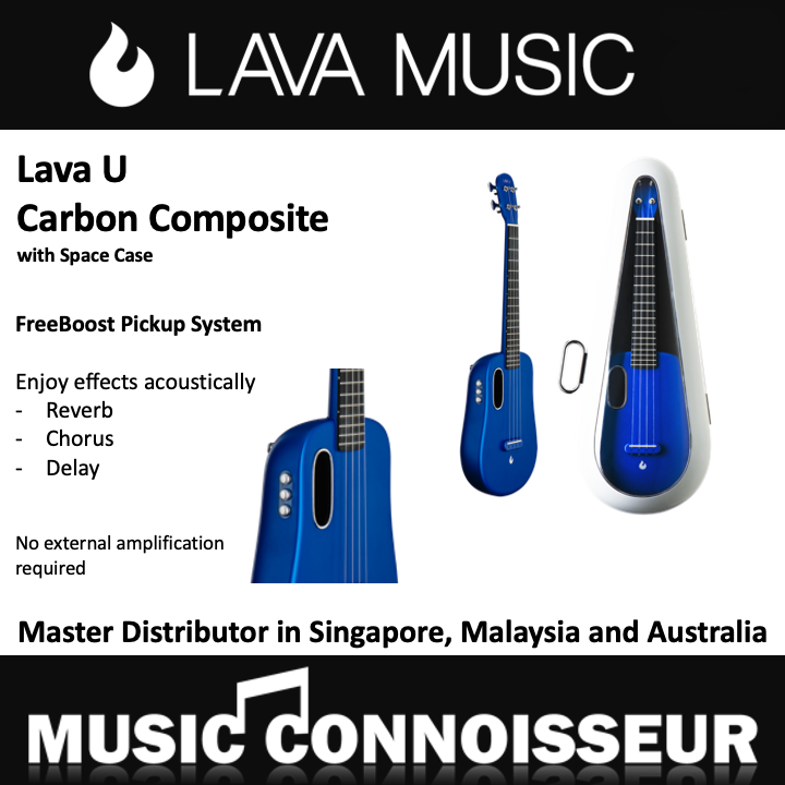 Lava U Carbon Composite Ukulele with Freeboost System (26" - Sparkle Blue)