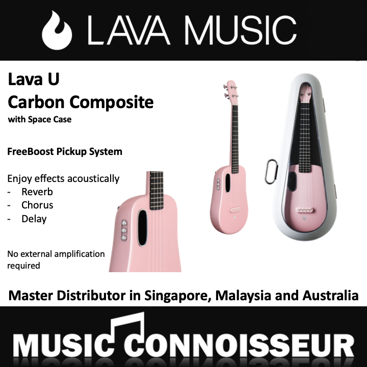 Lava U Carbon Composite Ukulele with Freeboost System (26" - Sparkle Pink)