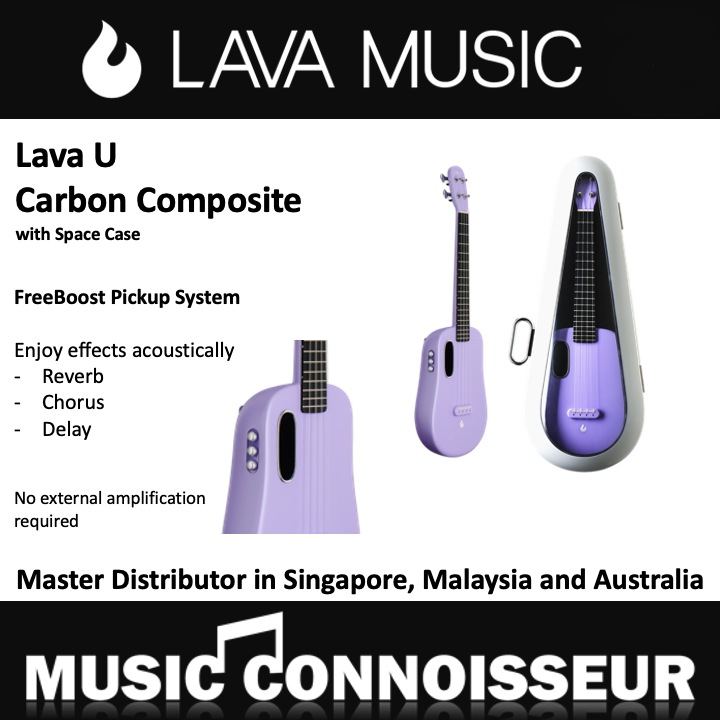 Lava U Carbon Composite Ukulele with Freeboost System (26" - Sparkle Purple)