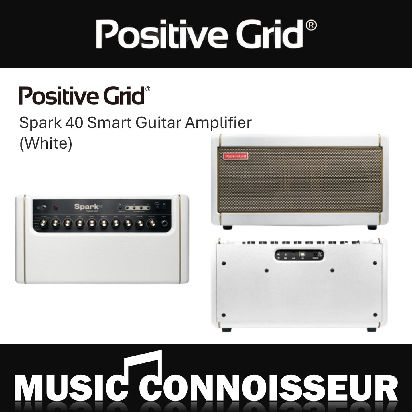 Positive Grid Spark 40 Smart Guitar Amplifier (White)