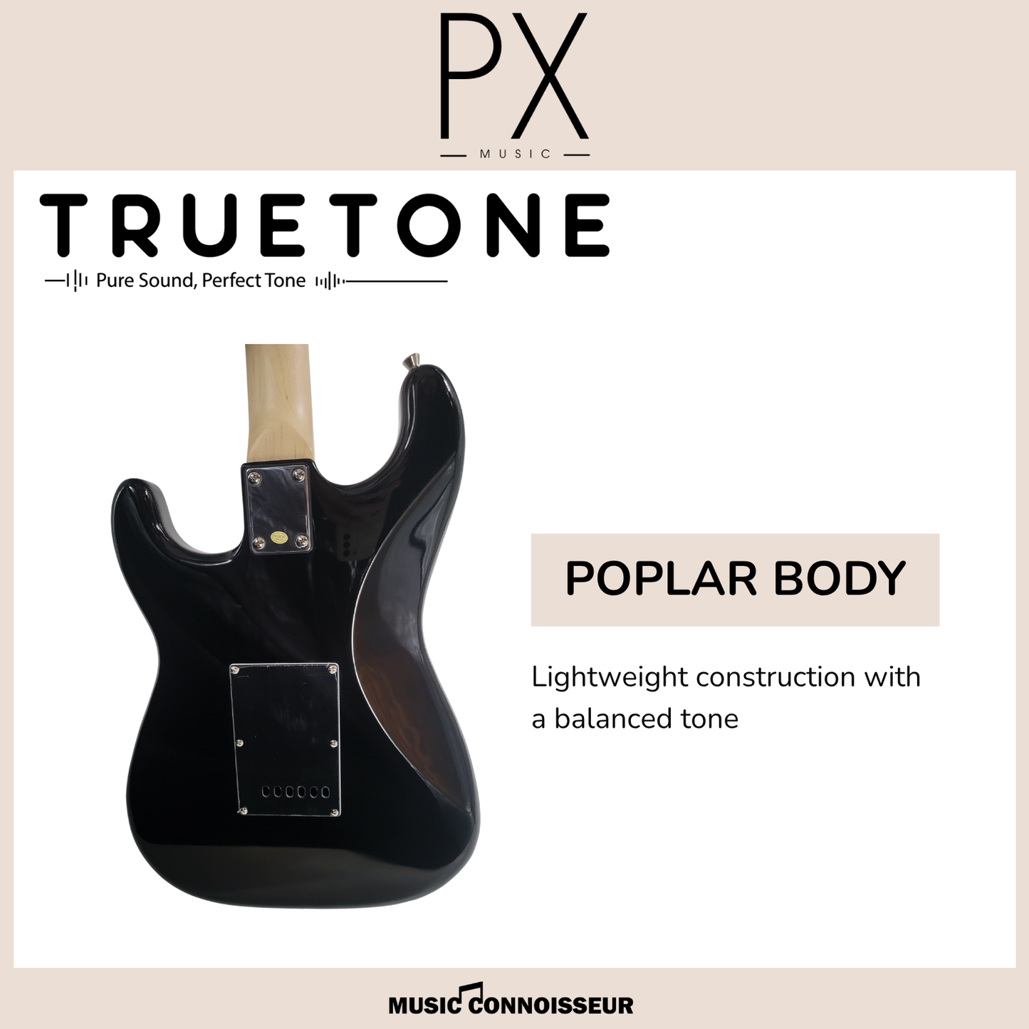 PX Allegro S-Style Electric Guitar (Black)