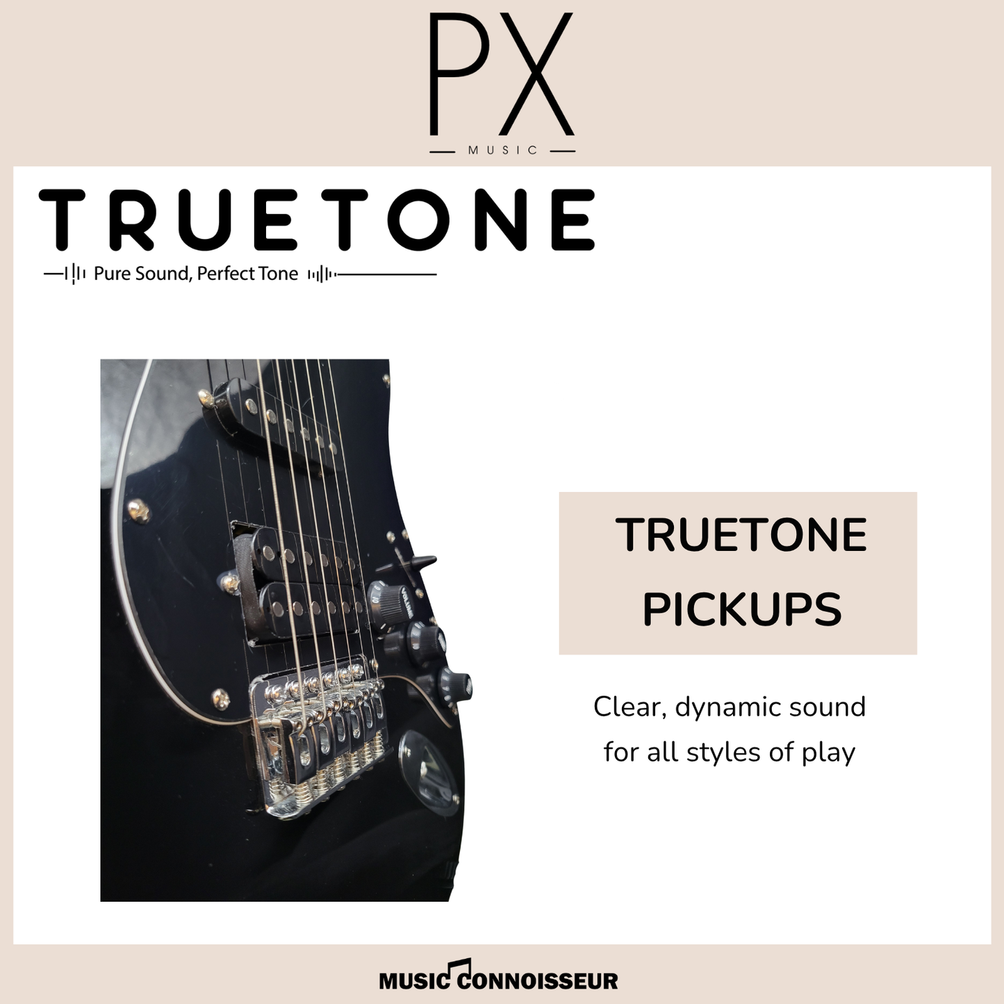 PX Allegro S-Style Electric Guitar (Black)