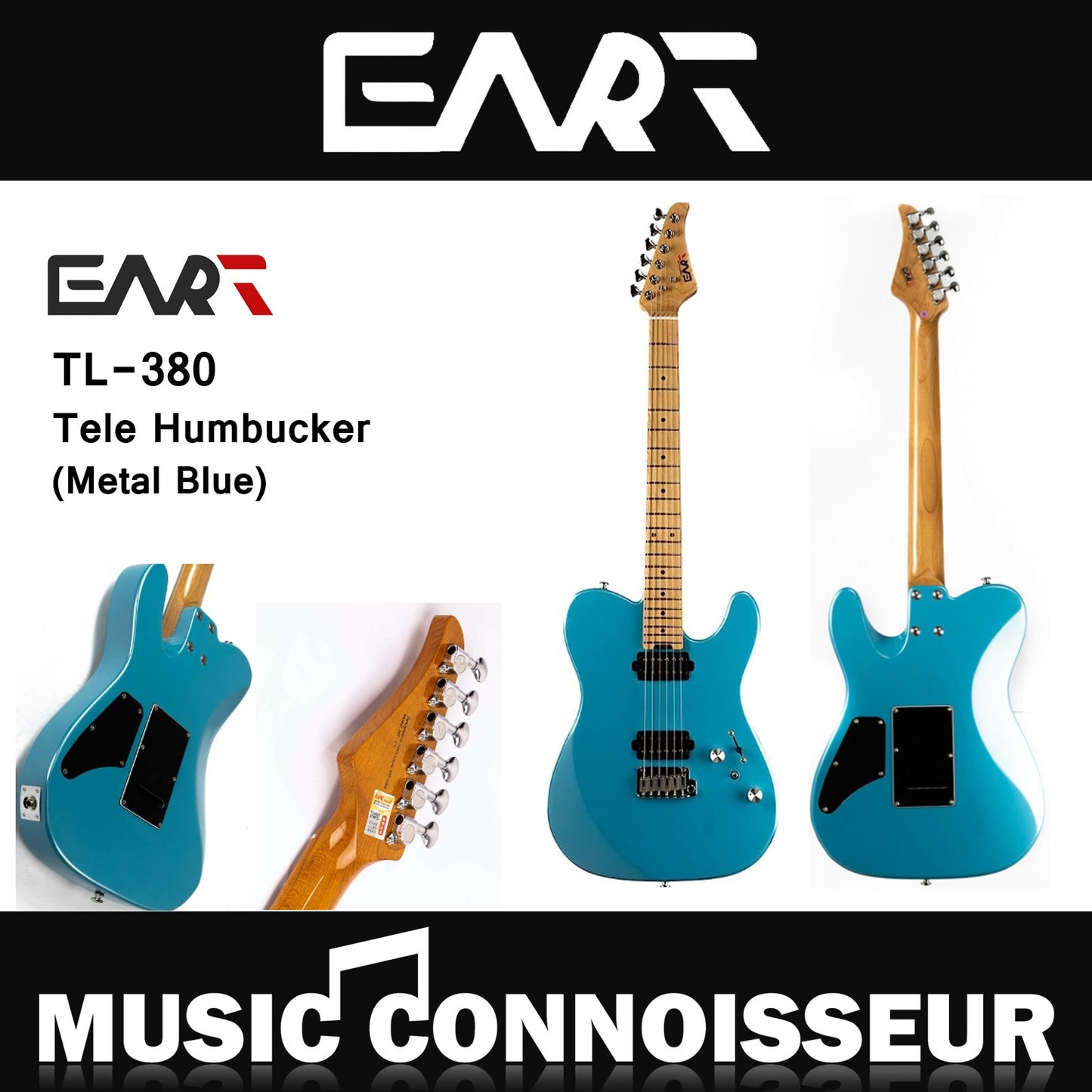 EART TL-380 Tele Humbucker Electric Guitar (Metal Blue)