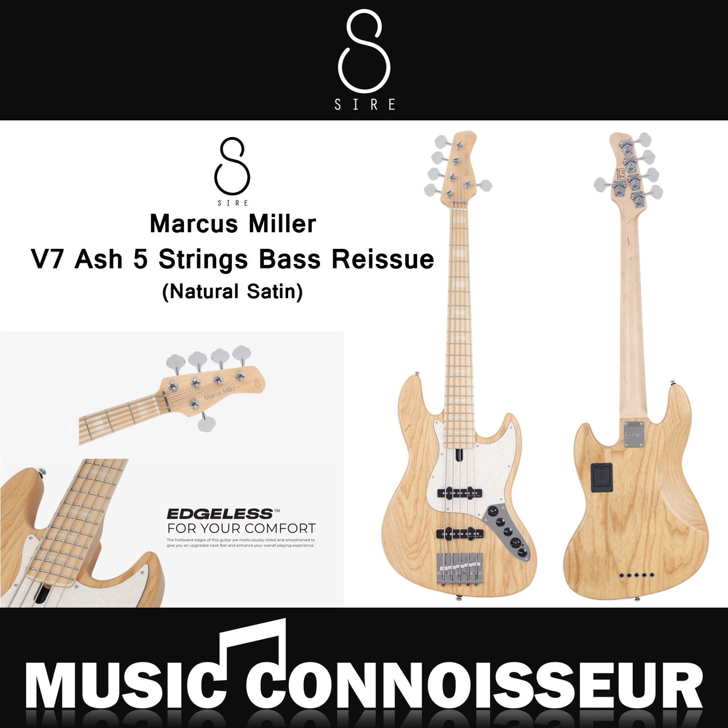 Sire Marcus Miller V7 Ash 5 Strings Bass Reissue (Natural Satin)