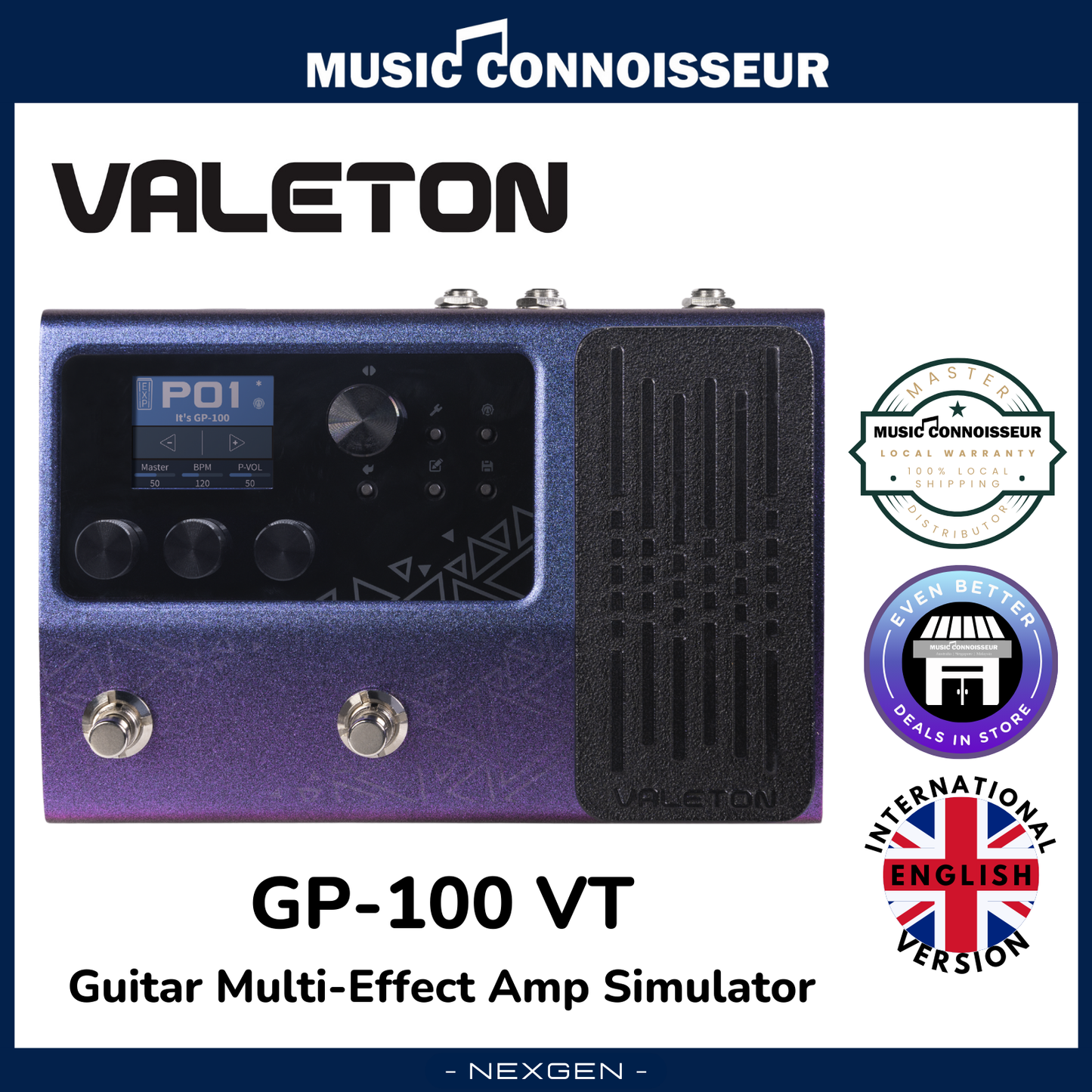 Valeton GP-100VT Guitar Multi-Effect Amp Simulator (Purple)