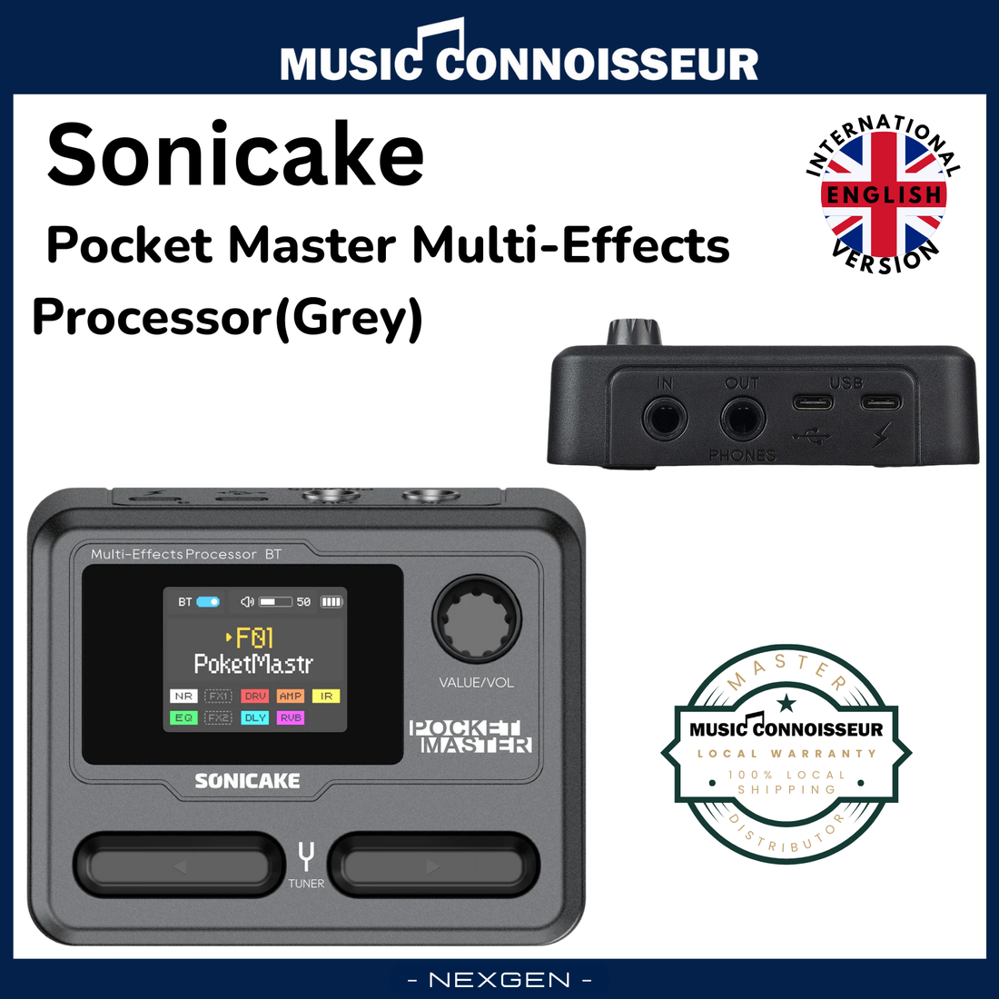Sonicake Pocket Master Multi-Effects Processor (Grey) – Music ...
