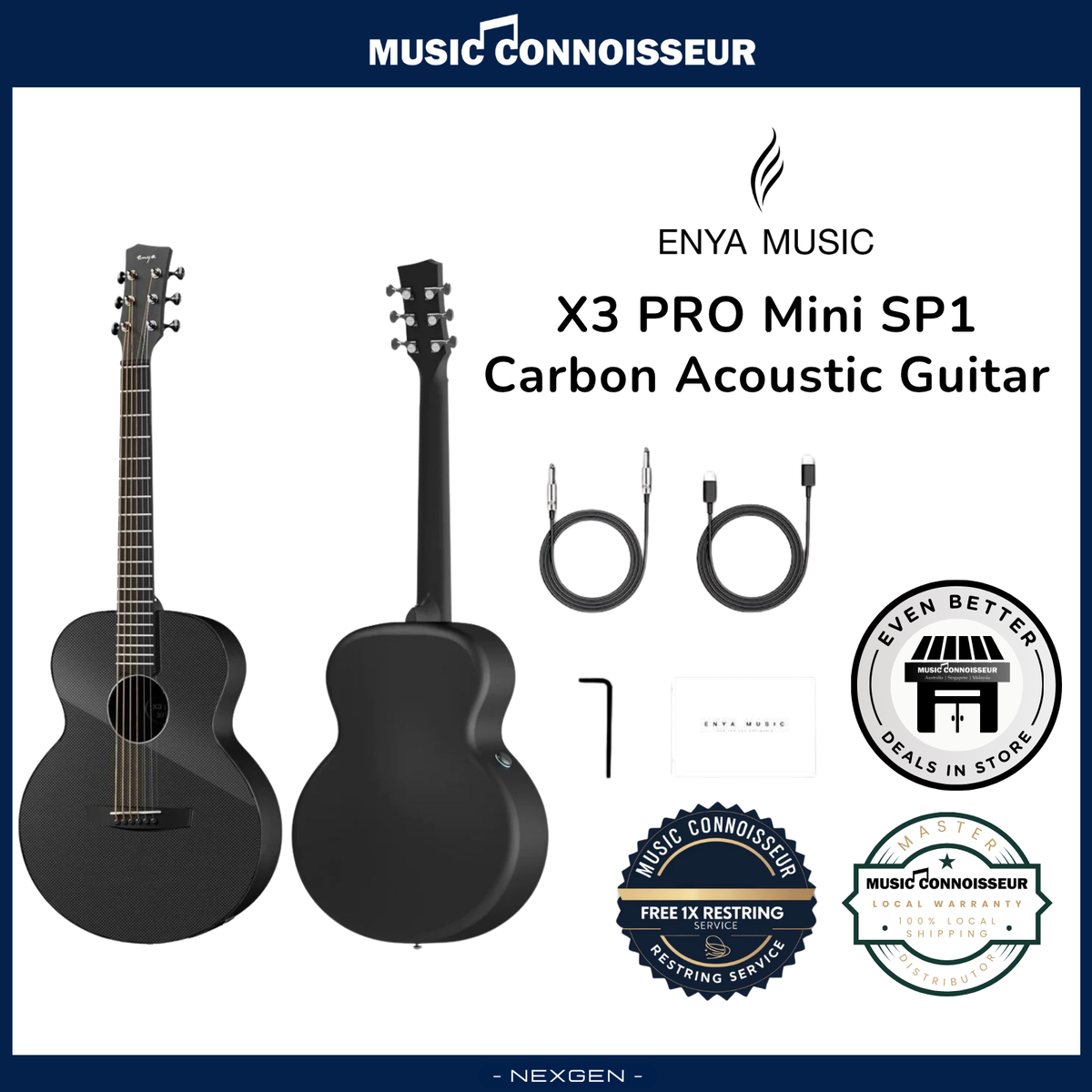 ENYA X3 PRO MINI Carbon Acoustic Guitar – Music Connoisseur Singapore