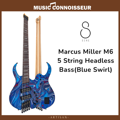 Sire Marcus Miller M6 5-String Headless Bass (Blue Swirl)